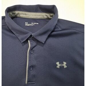 Under Armour Polo Shirt Mens 2XL Blue Gray Golf Loose Fit‎